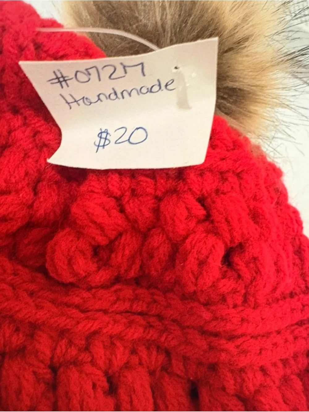 Mama Knit Pom Pom Beanie - Red